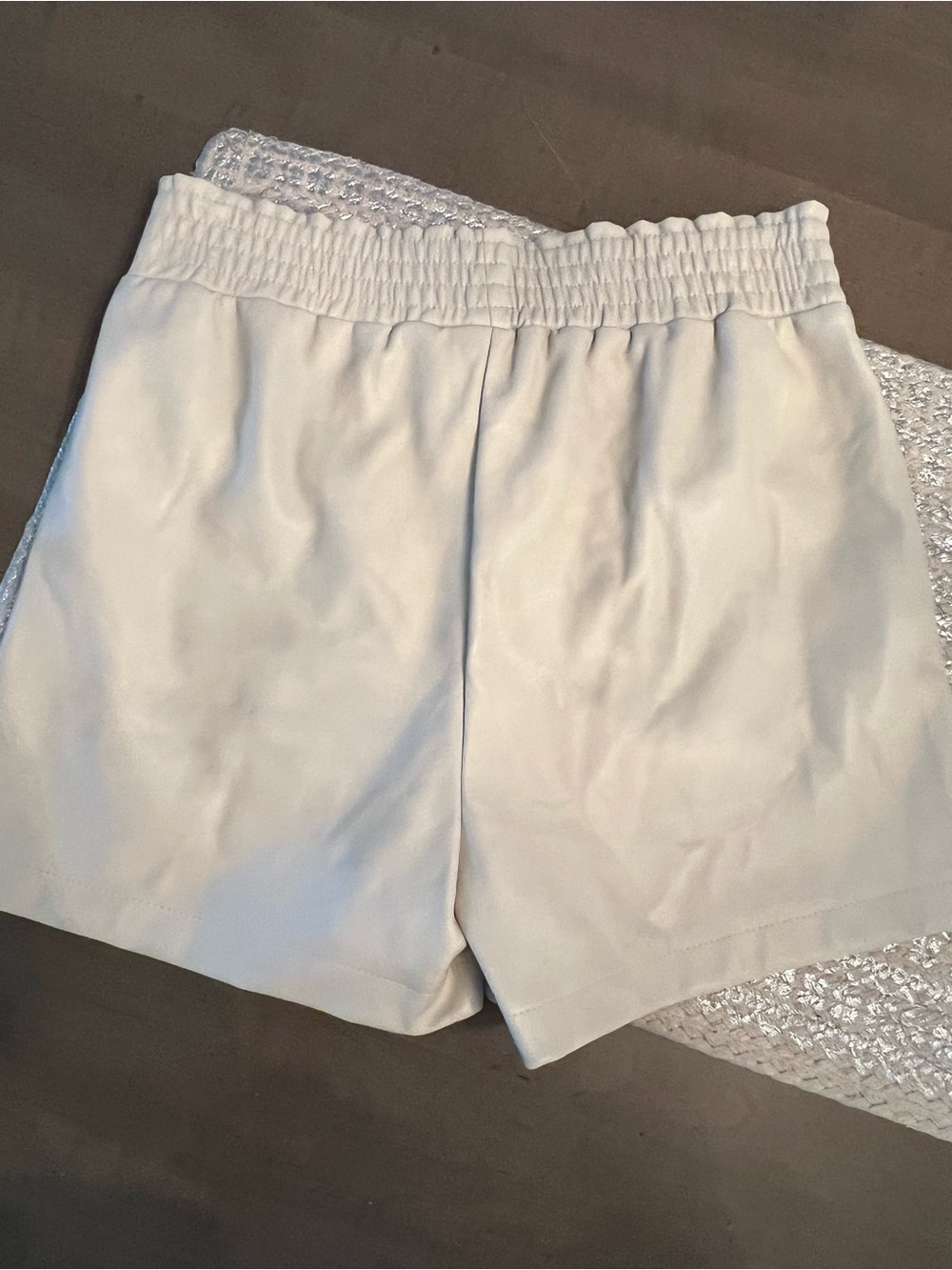 7 For All Mankind Cream Pleather Shorts - Picture 2 of 6